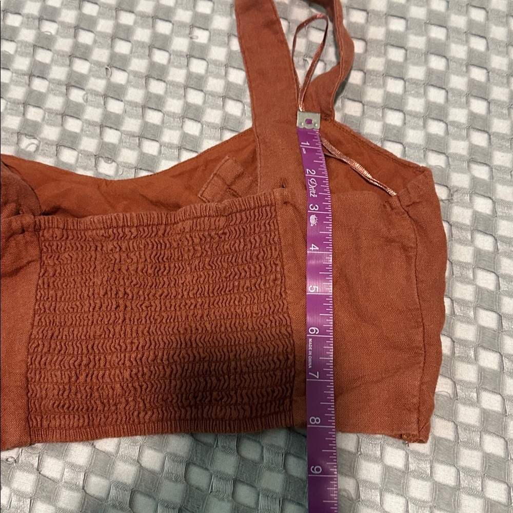 Abercrombie & Fitch Rust Lace-Up Crop Top - Picture 11 of 11